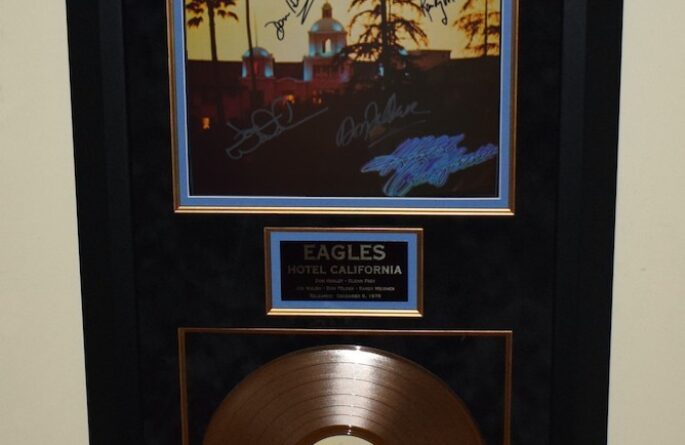 Eagles - Hotel California Framed Signature Gold LP Record Display