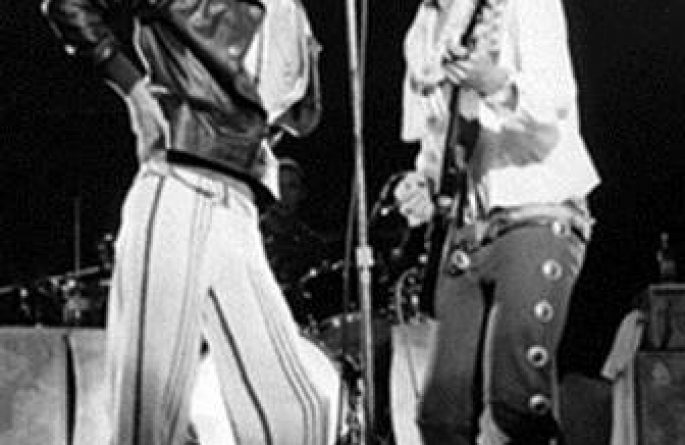 B&W Mick Jagger & Keith Richards Live, Baton Rouge, LA, 1975