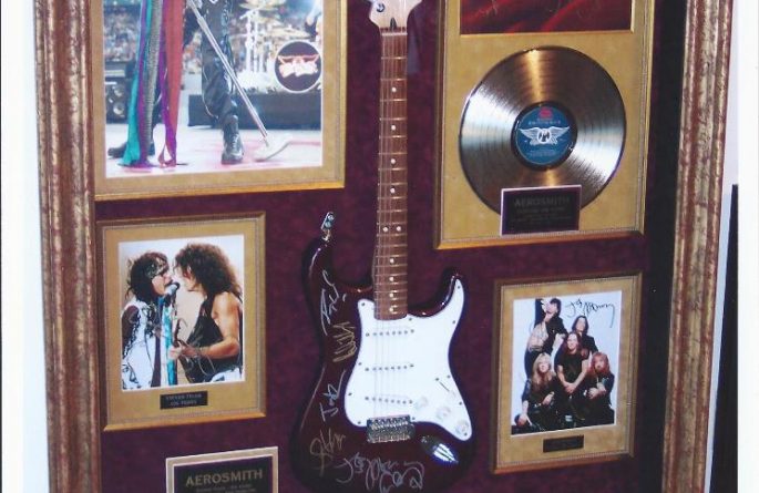 #1 Aerosmith Signed Guitar Display