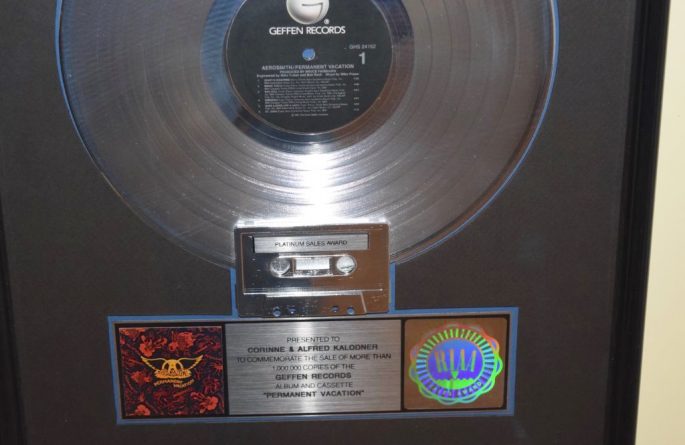 Aerosmith RIAA Award for Permanent Vacation