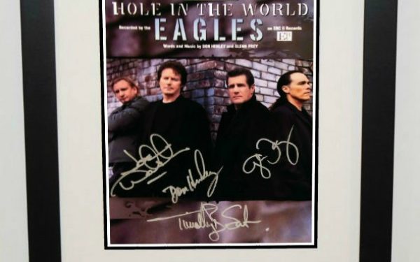 The Eagles Signed and Framed 'Get Over It' Lyrics Sheet - CharityStars