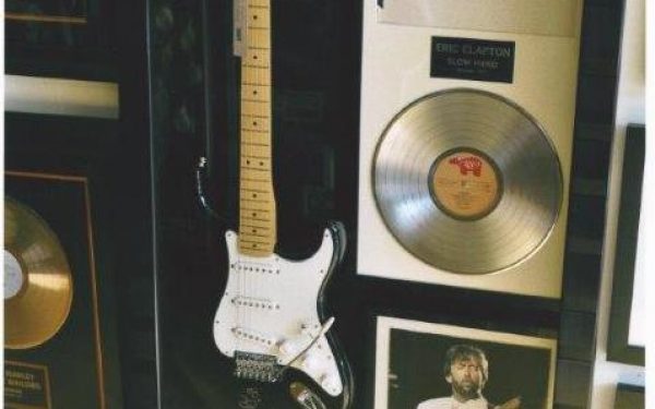 #1 Eric Clapton Signed Guitar Display