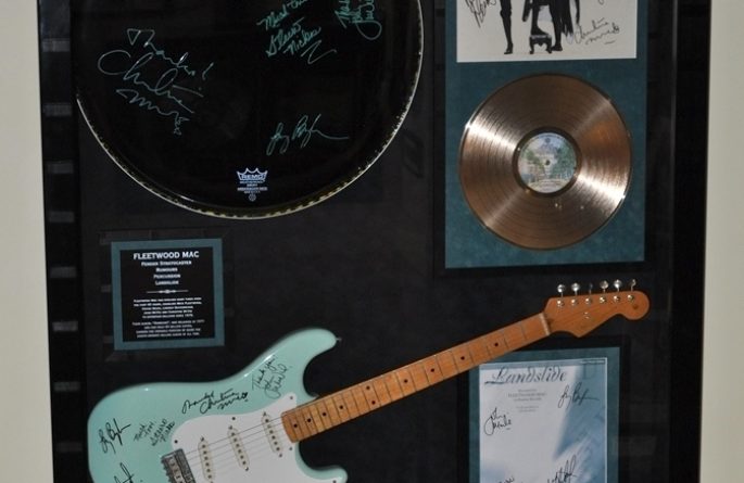 Fleetwood Mac Signed Guitar Display