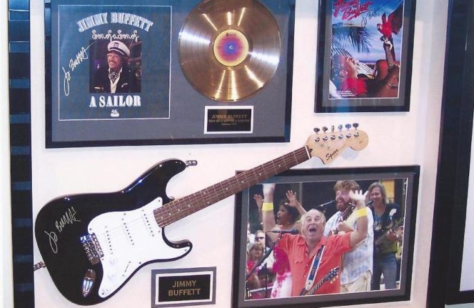 #3 Jimmy Buffett Signed Guitar Display