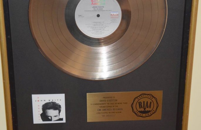 John Waite RIAA Award For No Brakes