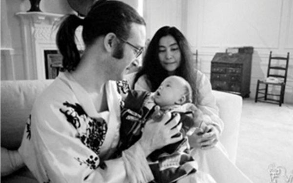 # 2 John Lennon, Sean Lennon & Yoko Ono Portrait, Dakota Building, NYC, 1975