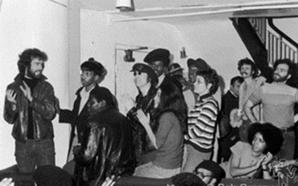 John Lennon & Yoko Ono with Friends Backstage, Apollo Theatre, NYC, 1971