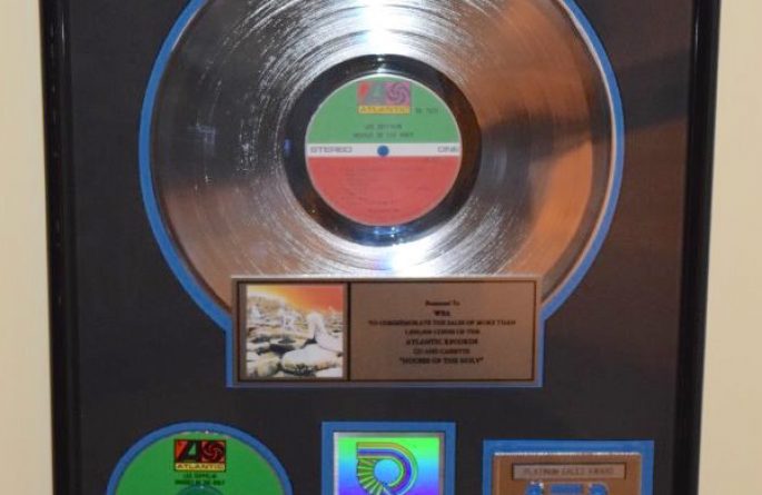 Led Zeppelin RIAA Award For Houses Of The Holy