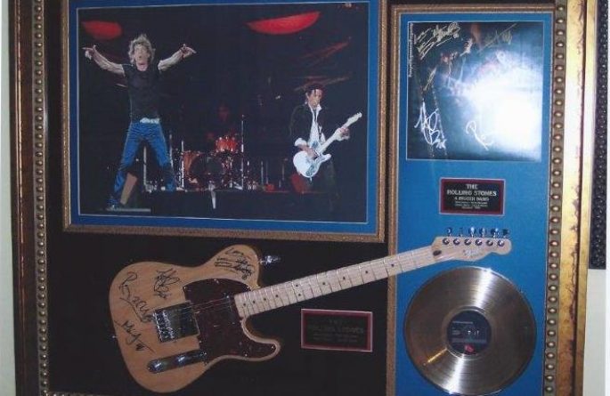 #3 The Rolling Stones Signed Guitar Display