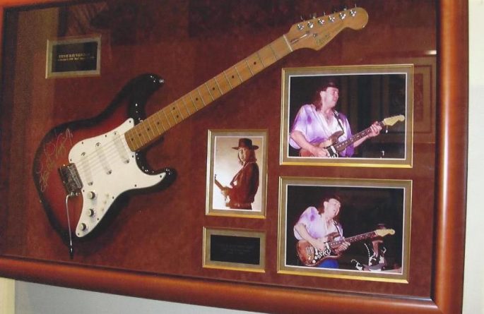 #4 Stevie Ray Vaughan Signed Guitar Display