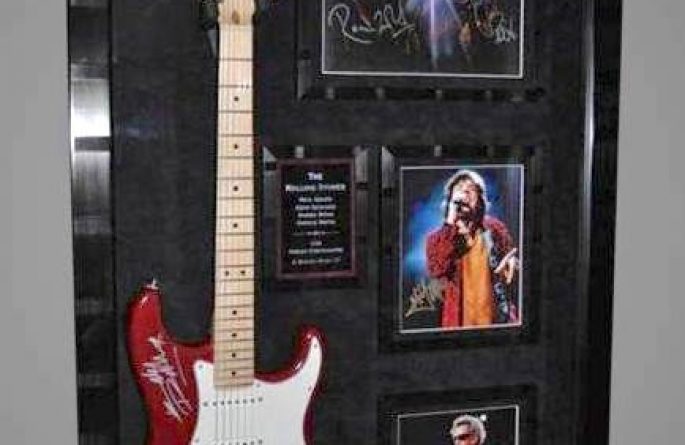 #1 The Rolling Stones Signed Guitar Display