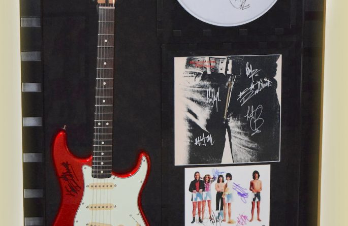 #4 The Rolling Stones Signed Guitar Display