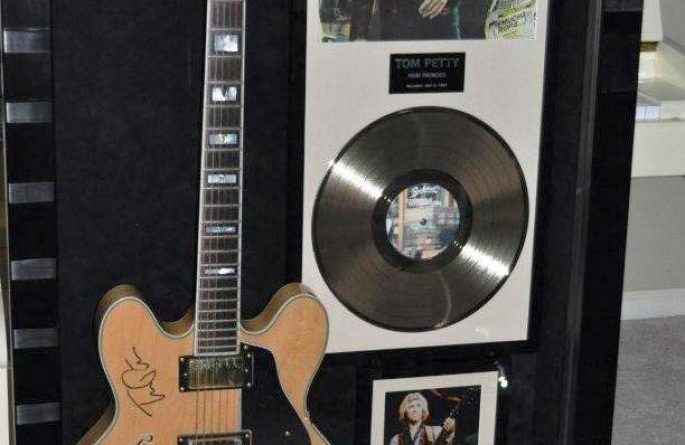 Tom Petty / Traveling Wilburys Signed Guitar Display