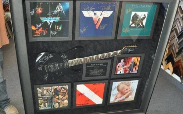 #1 Van Halen Signed Guitar Display