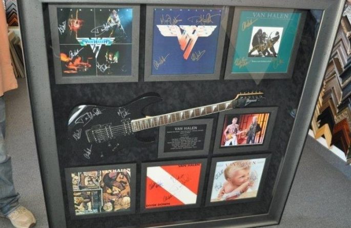 #1 Van Halen Signed Guitar Display