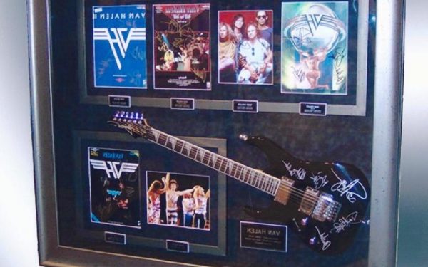 #3 Van Halen Signed Guitar Display