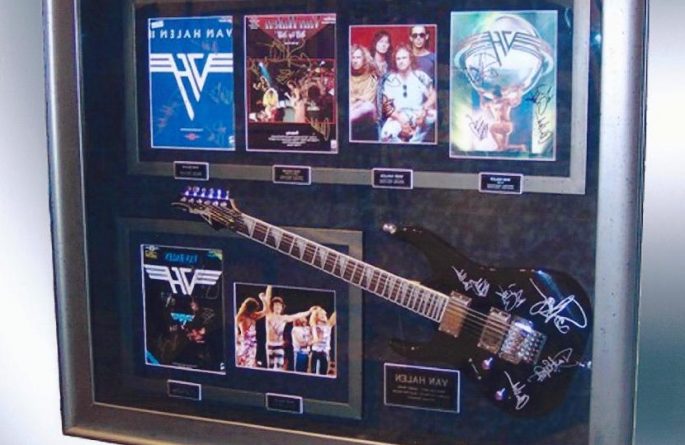 #3 Van Halen Signed Guitar Display