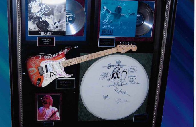#2-Nirvana Signed Guitar Display