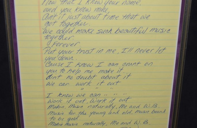 Prince Handwritten Lyrics We Can Work It Out Rock Star Galleryrock Star Gallery