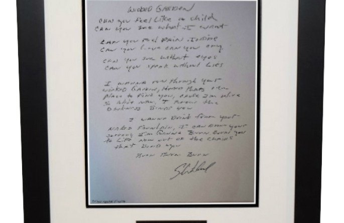 Scott Weiland Wicked Garden Handwritten Lyrics Rock Star