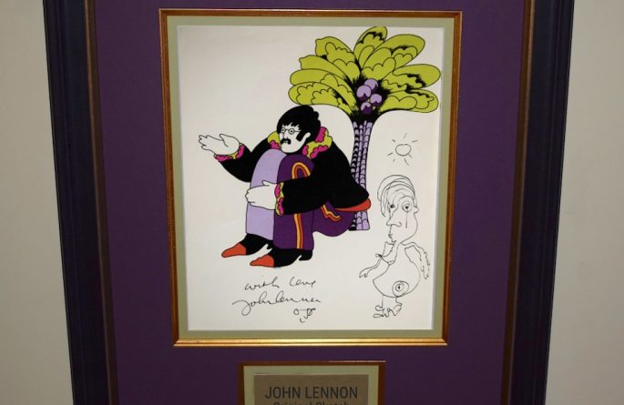 John Lennon Signed Original Sketch