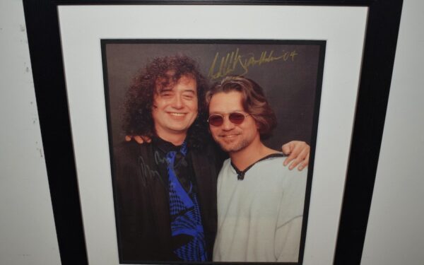 #8-Jimmy Page & Edward Van Halen Signed 11×14 Color Photograph