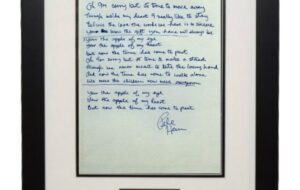 Signed Sheet Music and Lyrics
