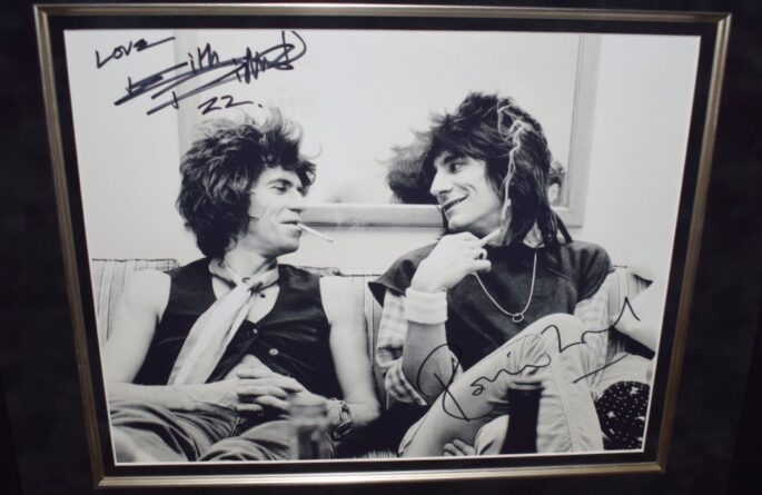 Keith Richards and Ronnie Wood Signed 11×14 Photogragh