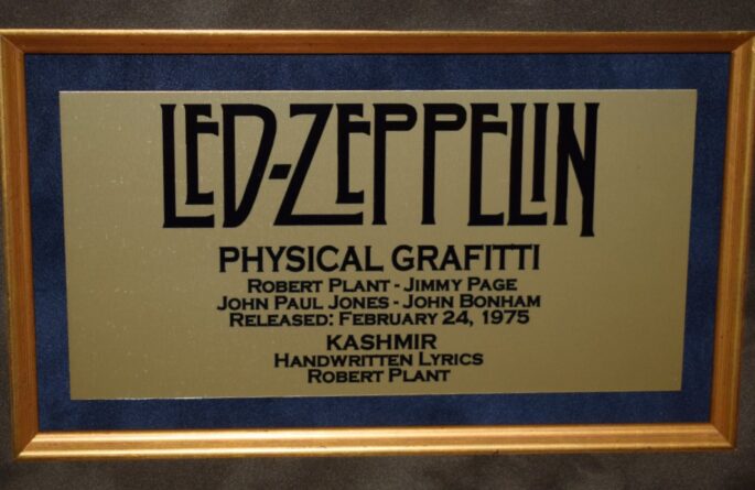 Led Zeppelin – Physical Graffiti with Kashmir Handwritten Lyrics